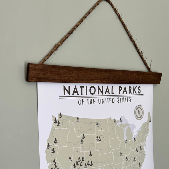 18x24 Framed Canvas National Parks Checklist