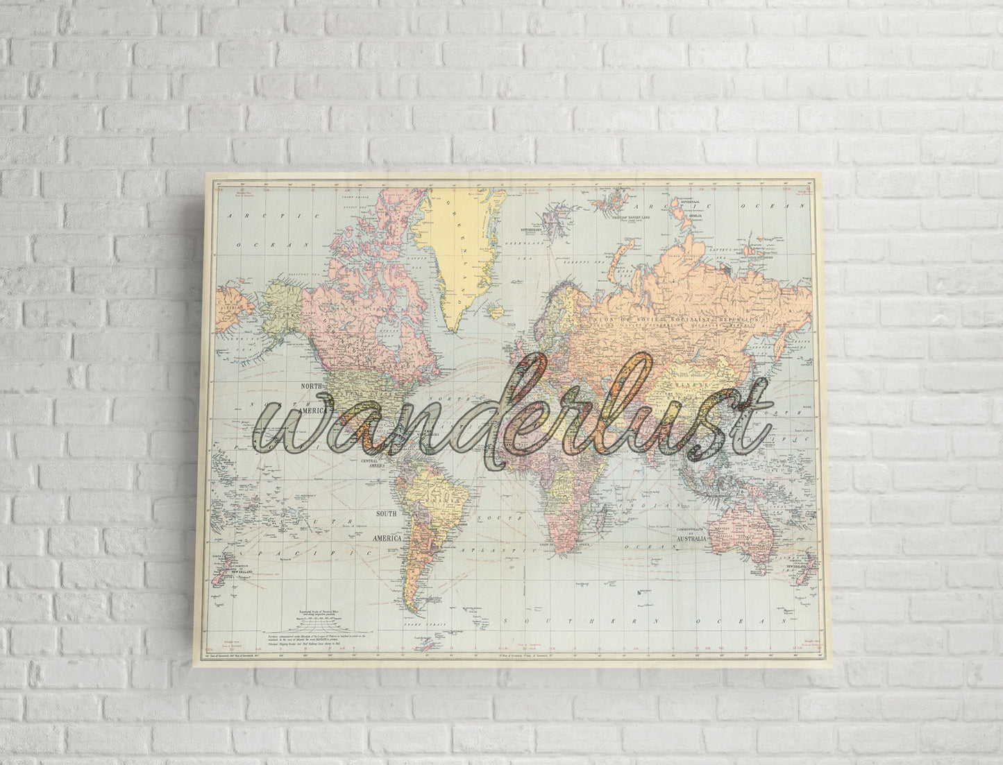 Wanderlust Map Poster