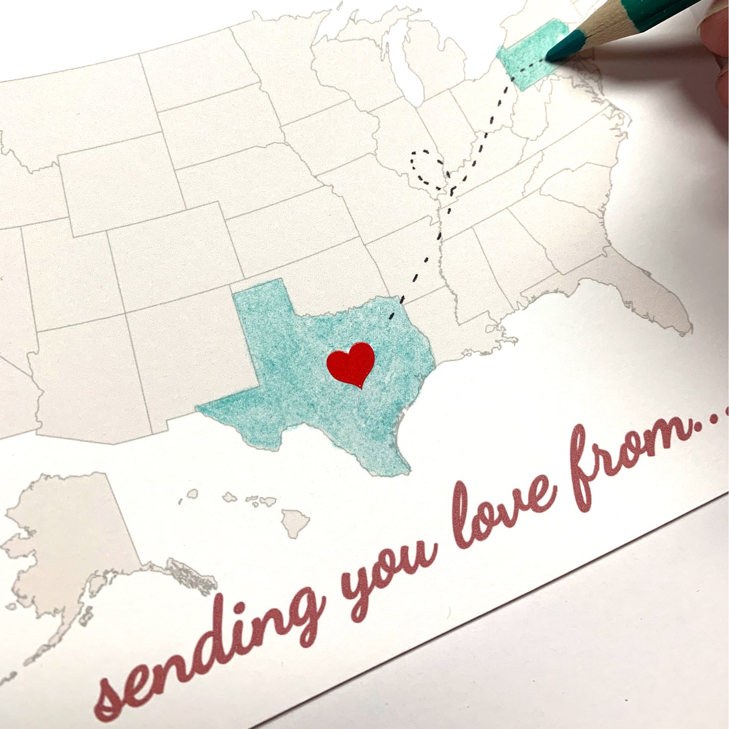 DIY Missing You Heart Long Distance Greeting Card