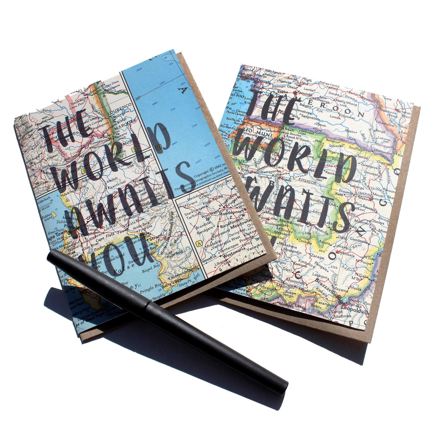 The World Awaits You Vintage Map Greeting Card