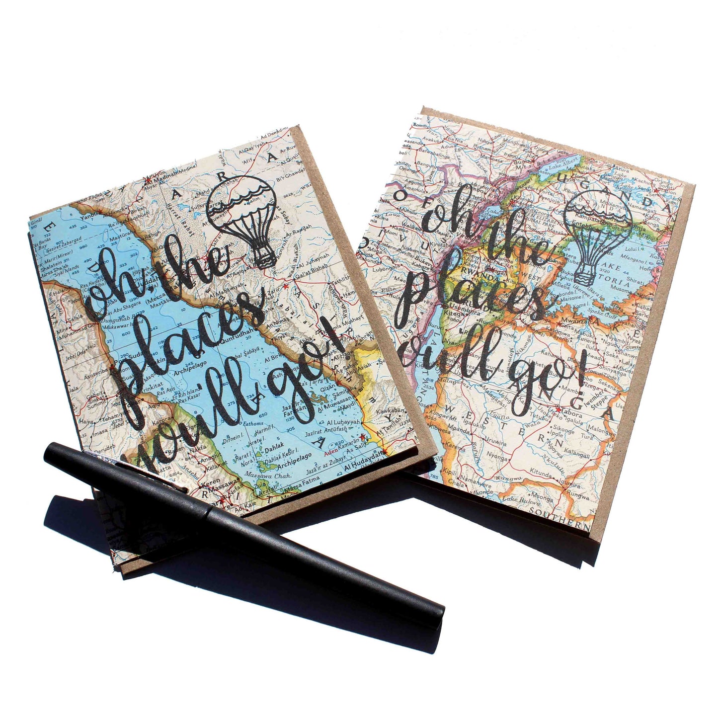 Oh, The Places You'll Go Vintage Map Greeting Card