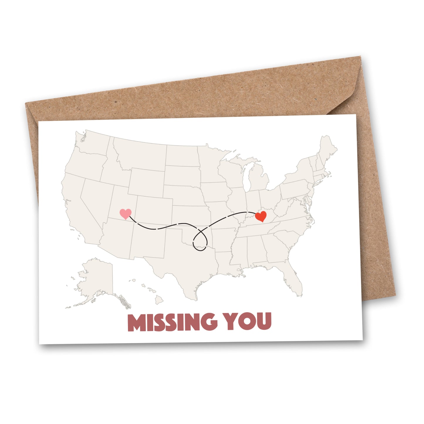 DIY Missing You Heart Long Distance Greeting Card