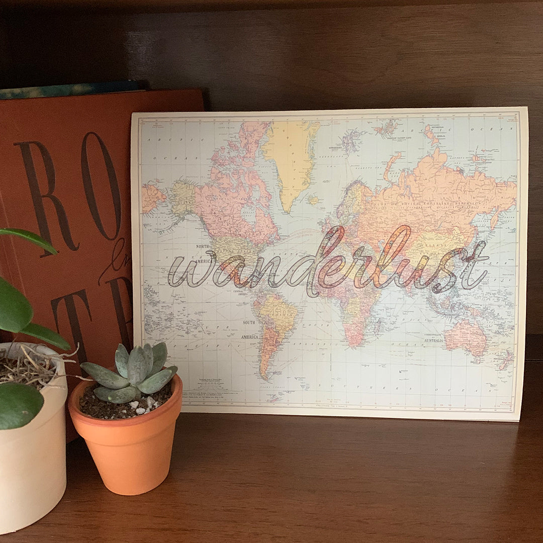 Wanderlust Map Poster