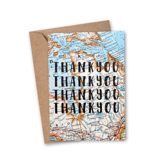 Thank You Thank You Vintage Map Greeting Card