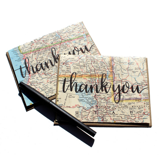 Thank You Vintage Map Greeting Card