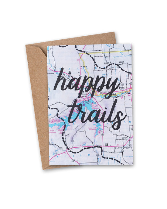 Load image into Gallery viewer, Happy Trails Vintage Map Greeting Card
